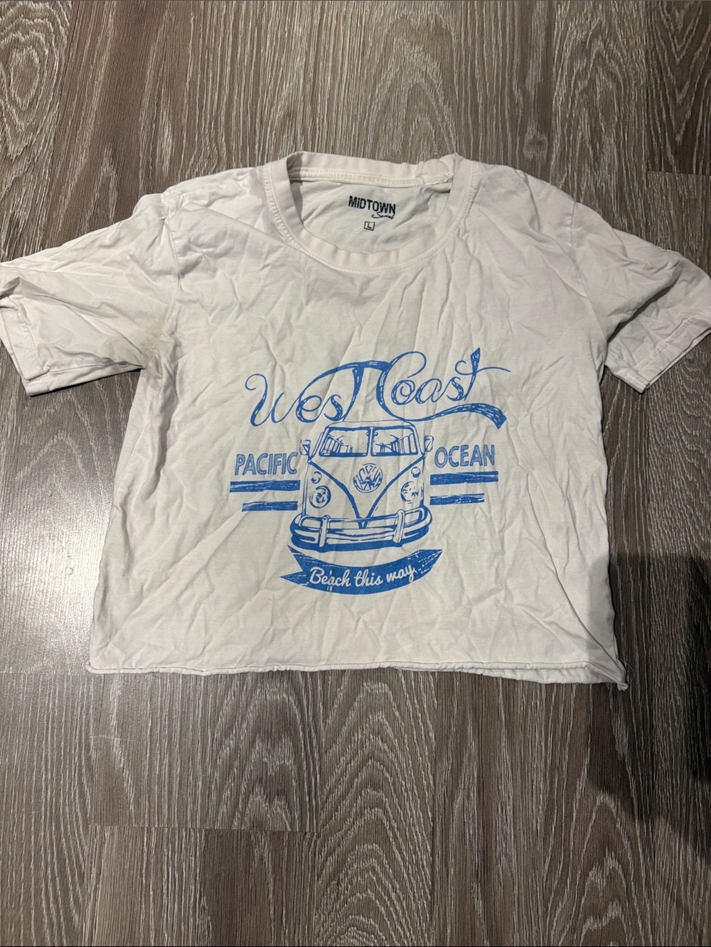 Men’s White Graphic Tee - Blue West Coast Print